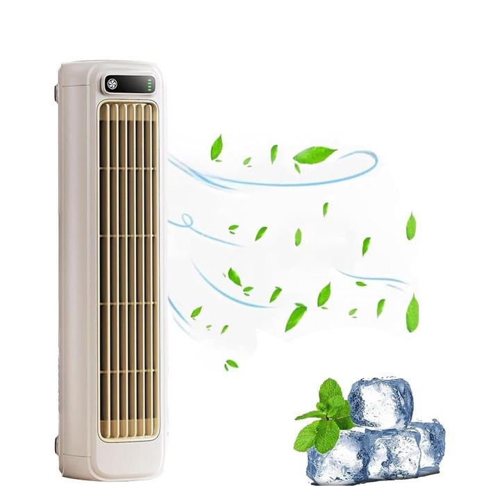 Ventilateur sans pale portatif et silencieux 2000mAh - Ventilateur colonne USB à 3 vitesses avec autonomie longue durée pour - Prumya