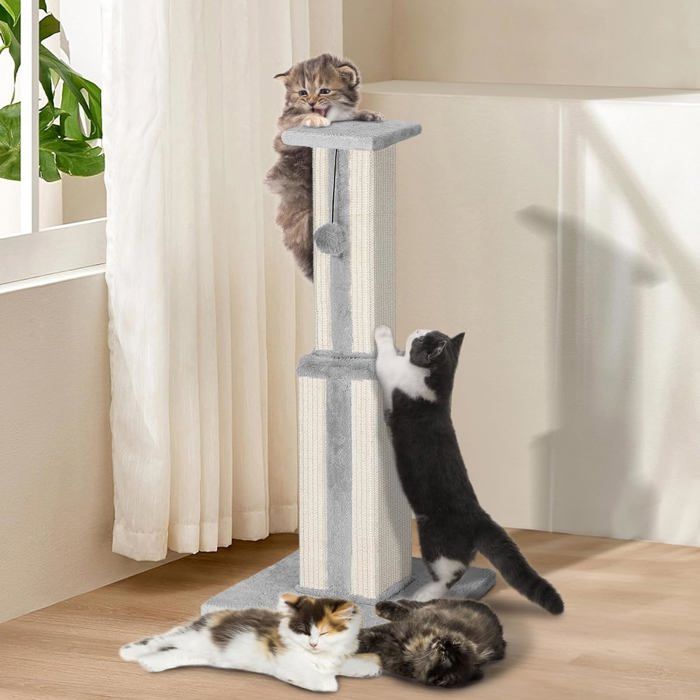 Comparer les prix de Arbre À Chat 79 Cm Corde En Sisal Naturel Arbre Pour Chats DAppartement Et Base Stable 365 X 365 Cm Colonne