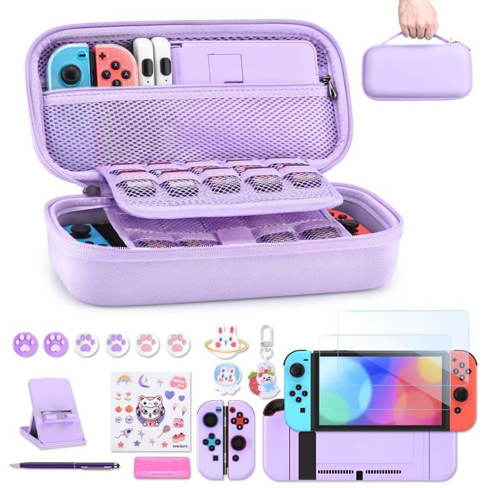 Kit Accessoires Nintendo Switch 19 en 1 – Étui de
