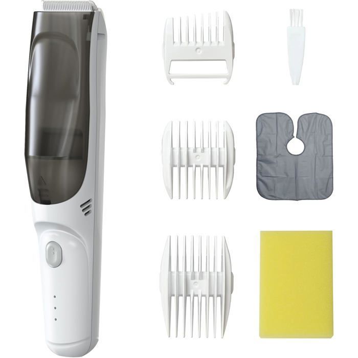 Coupe-Cheveux pour Bébé avec Aspiration Silencieuse Rechargeable IPX7Sans BPA 2 Peignes GuidesSécuritaire et Professionnel Enfant