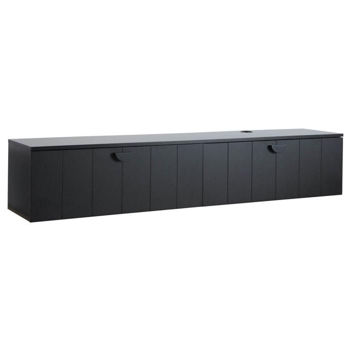 Meuble TV suspendu 160 cm moderne noir Holly - Oviala