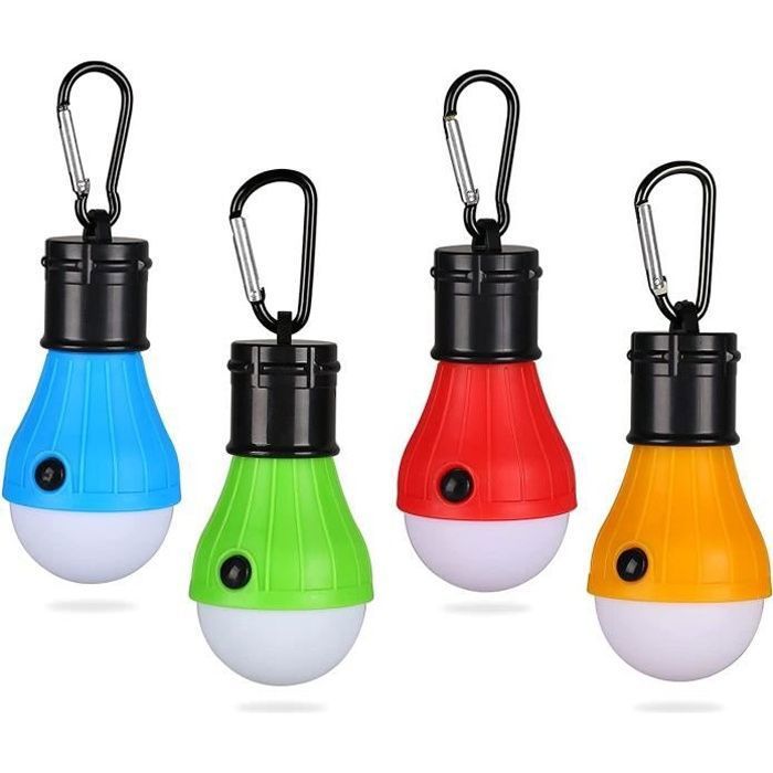 Lanterne de Camping 4 X Lampe de Camping LED Lanterne Lampe Camping à Piles 3 Mode de Lampe étanche Nuit multicolore LAMPE