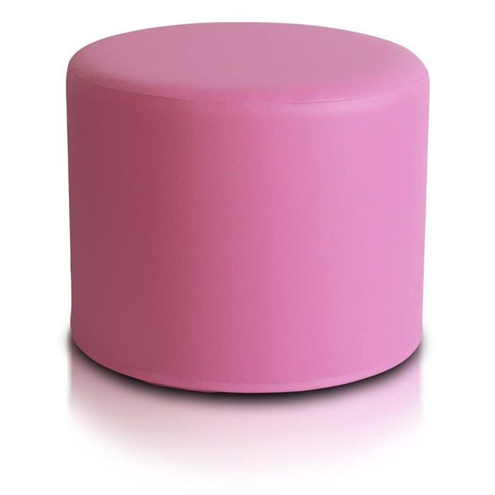 Pouf Tabouret Roller Tabouret rembourré en cuir synthétique Ultra léger Housse amovible Rose E5 Ecopuf