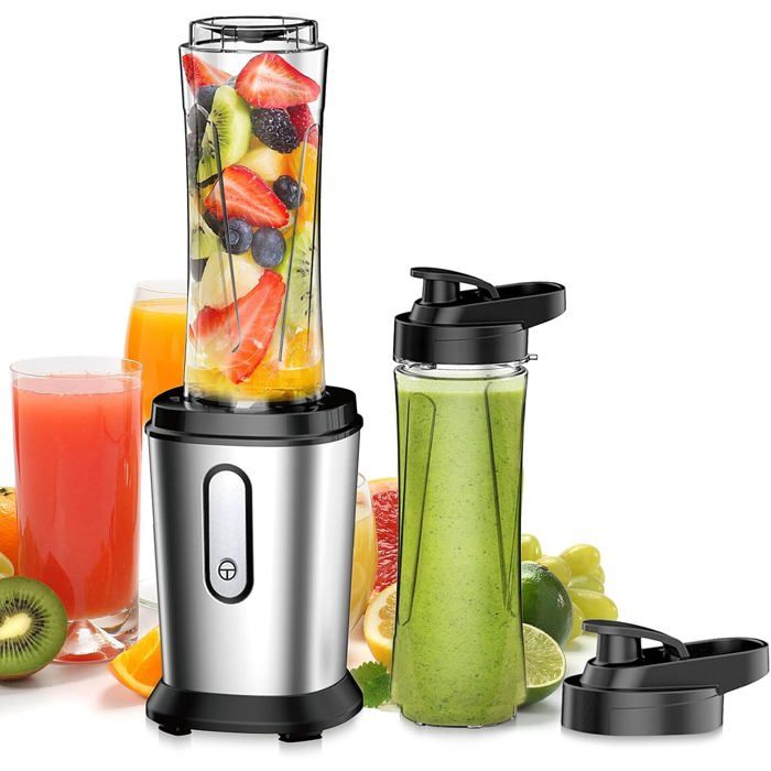 Blender, Mixer Blender, Blender Smoothie de 2200 ml, Blender Portable, Mini Blender 2200W, pour Fruits surgelés, Smoothies, Milkshakes, Légumes