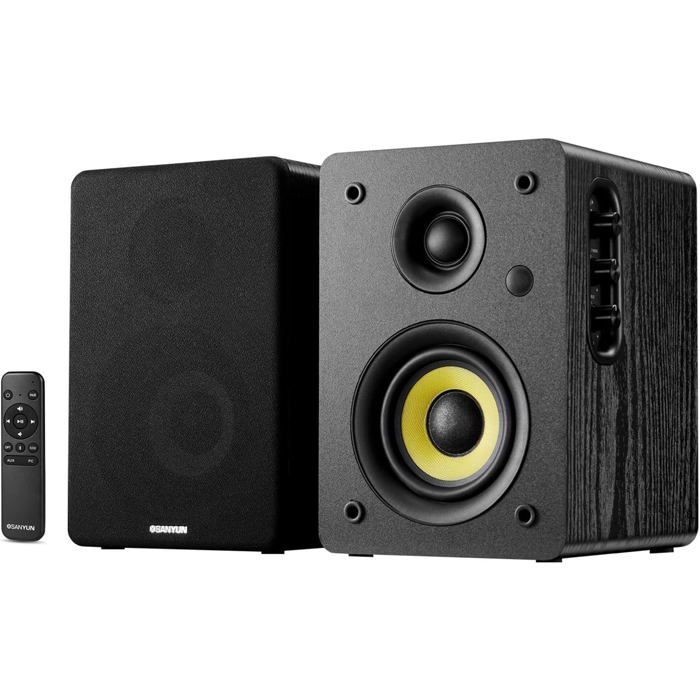 Enceintes Bibliothèque Sanyun SW206 HiFi 4 Actives 80W Bluetooth 5.4 Noir