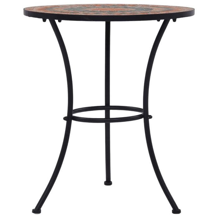 Printemps 2026 SoldesOrange Meuble dextérieur Table de balcon Table de bistro - mosaïque Orange/gris 60 cm Céramique 2_257331