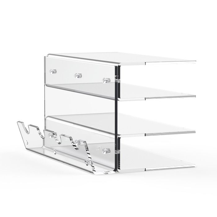 Présentoir clavier mécanique en acrylique Support 3 niveaux Rangement souris Étagère de bureau transparente