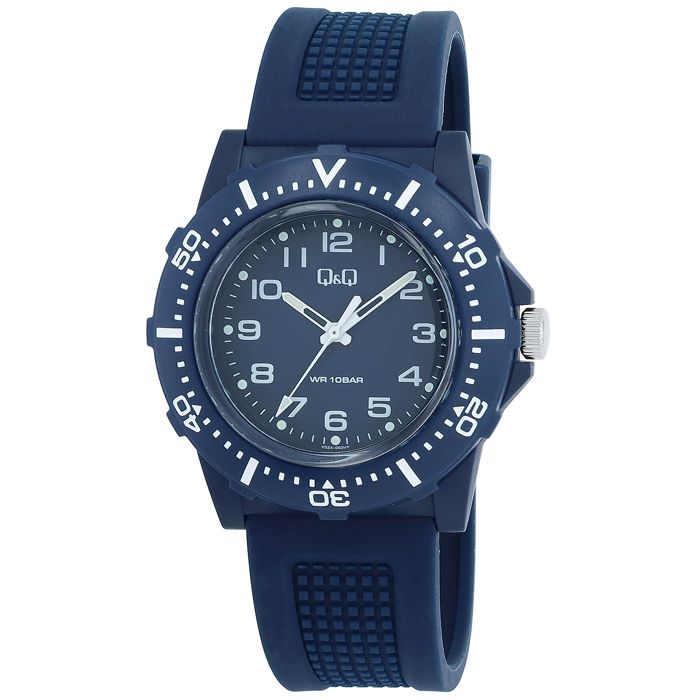 Montre - Q&Q - Q&Q - Bleu - Bracelet silicone 22 mm - Étanchéité 10 bar