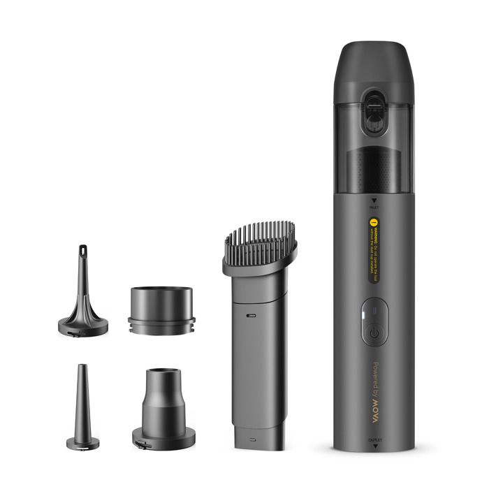Aspirateur souffleur portable 4-en-1 - MOVA - MOVA MDV001 - Batterie 2000 mAh - Soufflerie 450 L/min - Léger 310 g