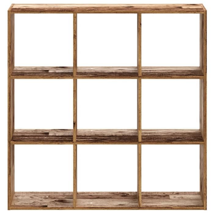 ShieldPro®Bibliothèque - CLOUD - Cabinet/Placard pour livres - vieux bois 102x32x102 cm - Bois dingénierie 2832353