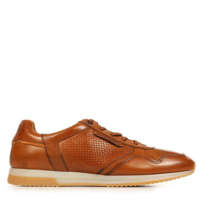 1268 Baskets homme - Redskins - Lubec 2 - Cuir marron cognac - Lacets - Semelle caoutchouc antidérapante