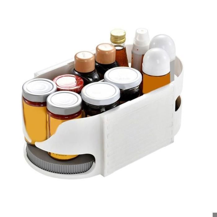 Organisateur de Plateau Tournant Paresseux Combinable Organisation et Rangement de Réfrigérateur Rotatif à 360 ° Étagères