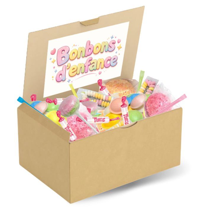 Bonbons d’Enfance 100 pcs  Assortiment Rétro : Colliers & Sucettes dextrose Pailles & Soucoupes acidulées Boules Coco