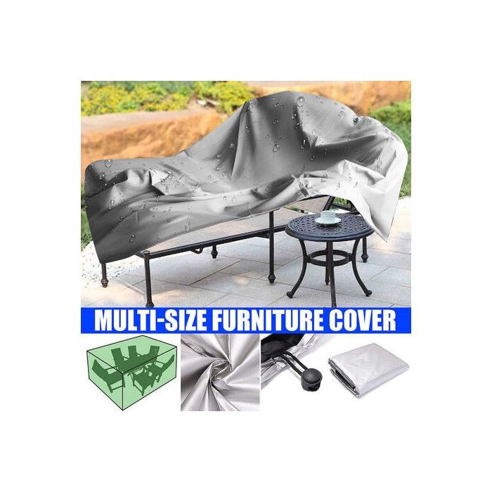 Housse de chaise banc et terrasse protection UV 205 x 104 x 71 cm argentée