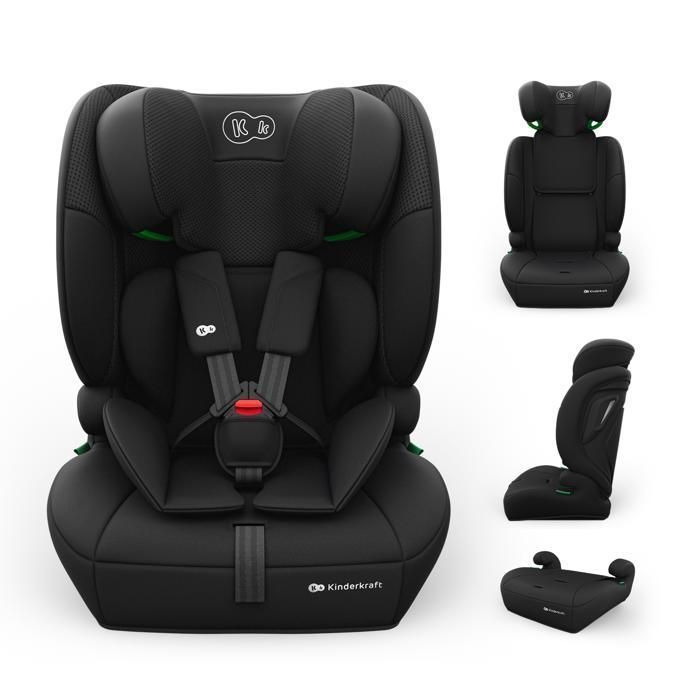 Siège auto Kinderkraft COMFORT UP 2 PLUS 3-en-1 i-Size 76-150 cm rehausseur EASY GROW dossier inclinable noir