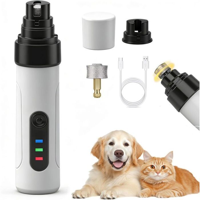 Lime à Ongles Chien Lime pour Chien Silencieux Lime Ongle Griffes Chien Electrique Rechargeable Lime Griffe Chien Electrique