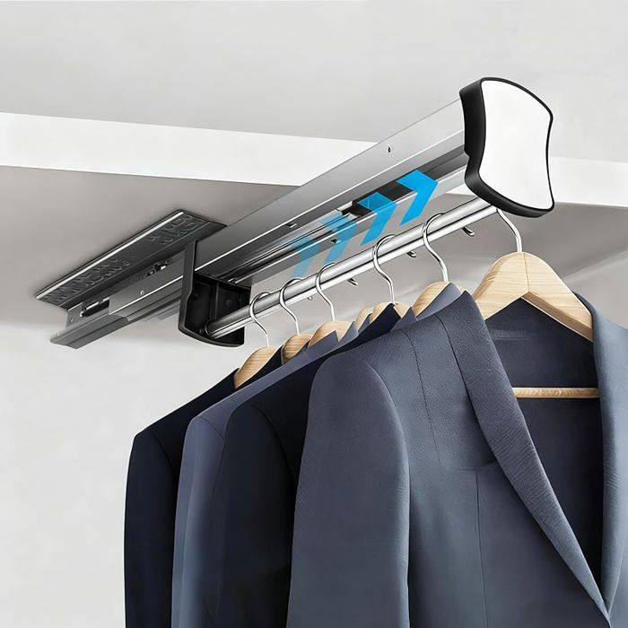 Extensible Tringle Penderie 40cm Barre de Penderie Barre Telescopique avec Fermeture Douce Porte Pantalon 40CM