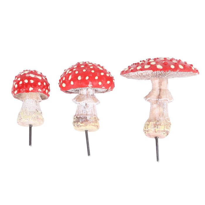3 pièces décor de jardin de champignons résine dans le décor de champignon sombre décor de Statue de champignon lumineux