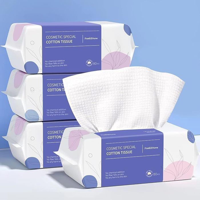 Lingettes sèches en coton extra épais serviettes jetables non pelucheuses pour un nettoyage en profondeur-80 unité (Lot de 4)