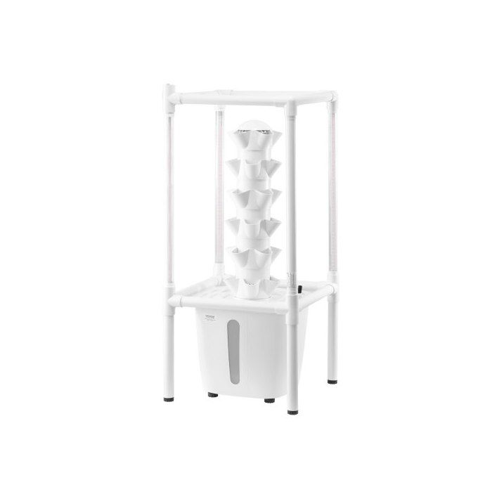 Système de Culture Hydroponique 30 Fentes de Plantation Tour Hydroponique 6 Niveaux avec Lampe de Culture Pompe à Eau Kit