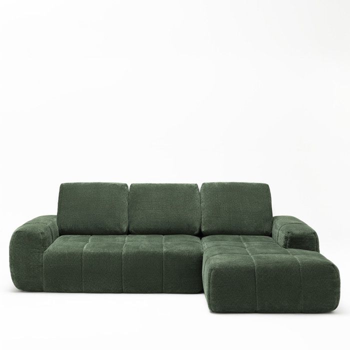 Louis - Canapé dangle droit compressé 3 5 places en tissu - Vert Louis - Canapé dangle droit compressé 3 5 places en tissu - Vert