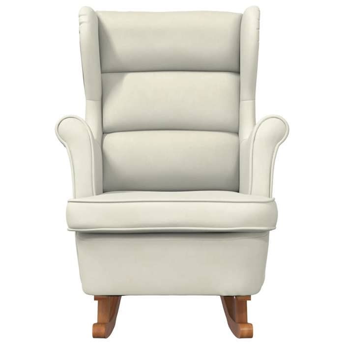 (52348)Moderne Fauteuil à bascule à oreilles en velours - VIDAXL - velours - crème - avec accoudoirs 457sbo52s5725