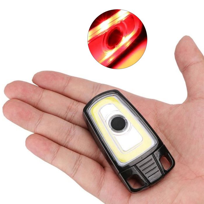 Mini lampe de poche en forme de clé de voiture - BEARWIN - 7 5x4x1 5 cm éclairage COB recharge USB pratique lampe porte-clés COB