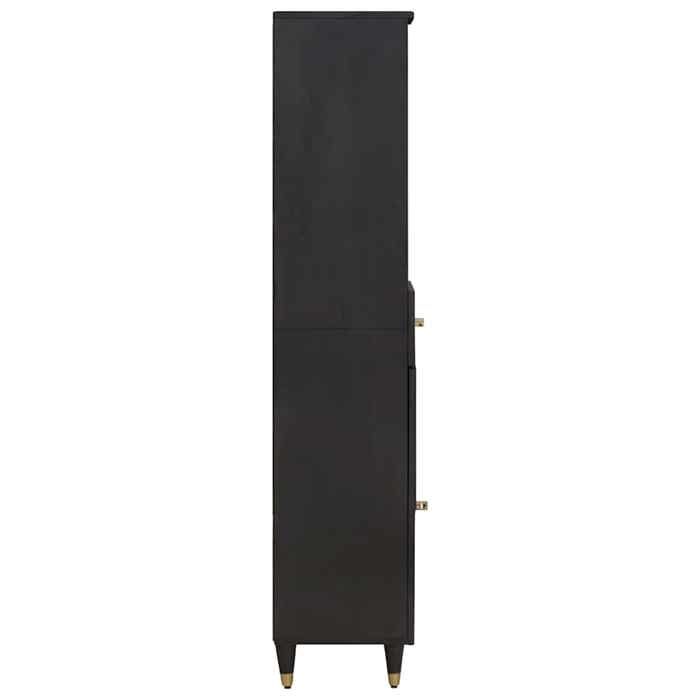 Meuble Rangement - HAOSHOP - Armoire de salle de bain avec tiroir Noir 38 x 33 x 160 cm&01_32275