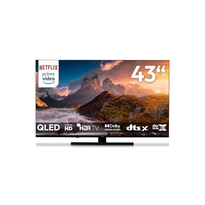 TV 43 Pouces (108 cm) QLED Television (Smart TV 4K Dolby Vision HDR Video Disney Dolby Atmos DTS X Compatible avec Google TV PVR