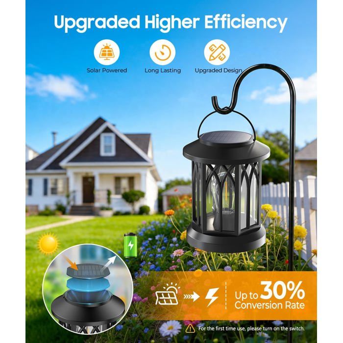 Lanterne Solaire Extérieure Étanche Luminaire Décoratif Jardin Terrasse Cour