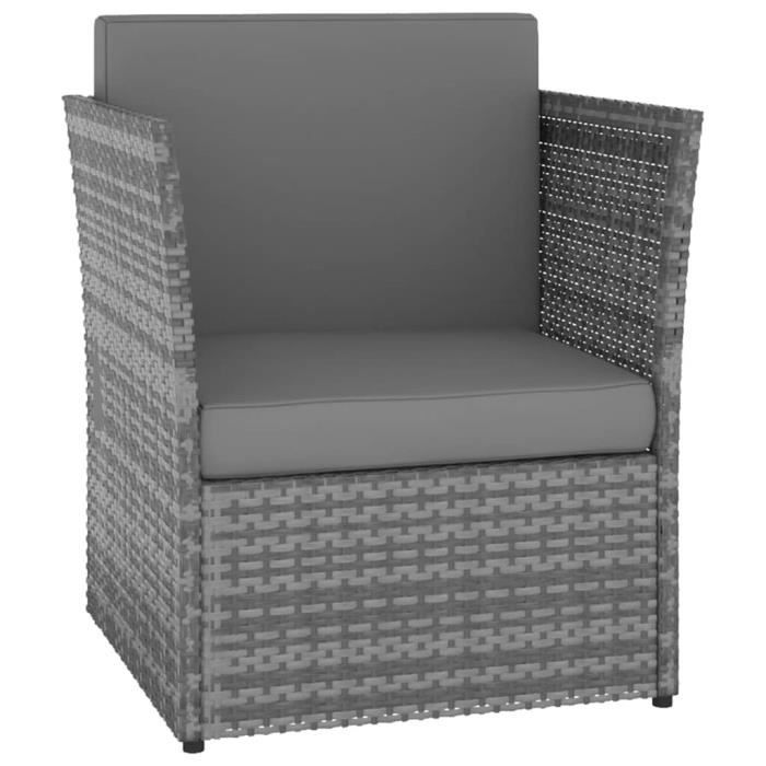 Chaise de jardin avec tabouret Résine tressée Anthracite-AKO7375281815937