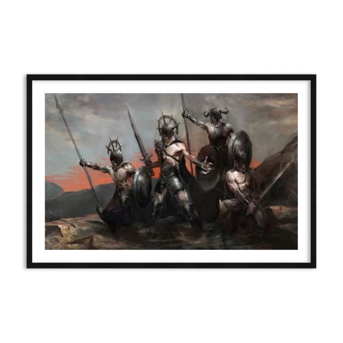 Image Impression Sur Toile 1x80 Cm Guerrier Viking Le Cadre Couleur Noire Pour La Mur F1baa1x80 3641 Cdiscount Maison
