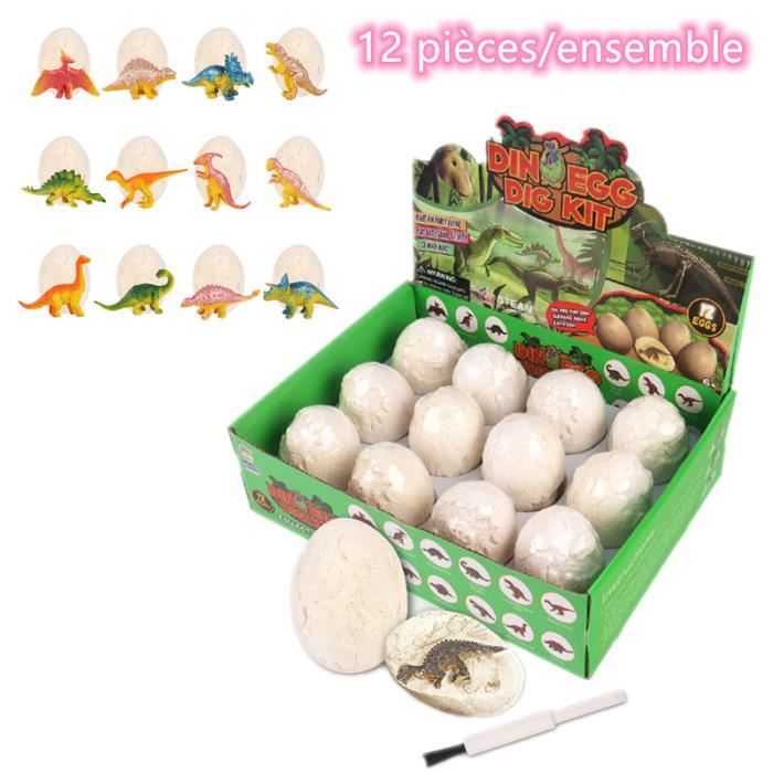 MARSEE Oeufs De Dinosaure Kit De Fouille,12 Dinos Différents, Boîte