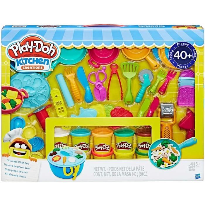 Pâte à modeler Play-Doh de cuisine Creations ultime Chef Ensemble – Créez  et faire des repas avec Play-Doh Ustensiles de 56471 - Cdiscount Jeux -  Jouets