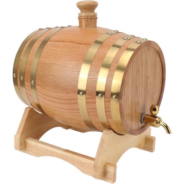 Tonneau De Vin De 5L En Chêne En Bois Vintage Avec Support Récipient