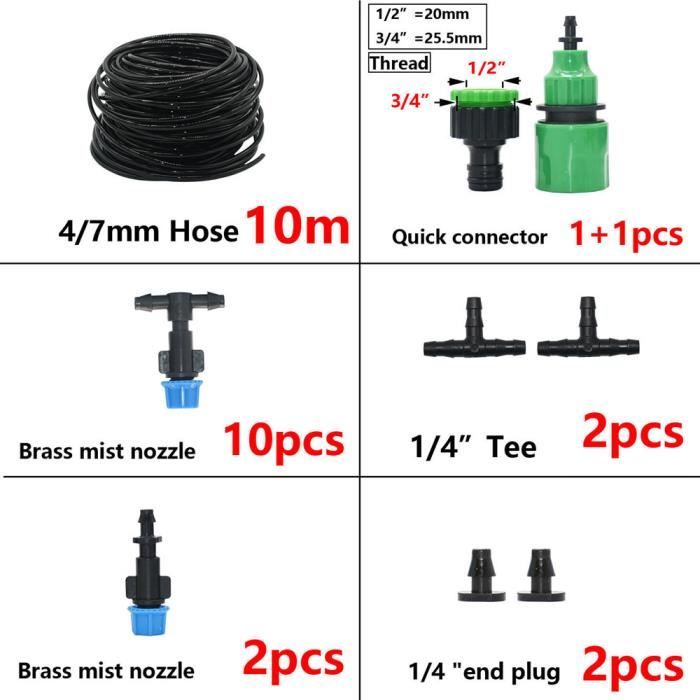 Kit Brumisation Jardin 10 Mètres - 10 Buses Pour Rafraîchir Terrasse, Serre Et Arroser Les Plantes (DIY Facile) - 11