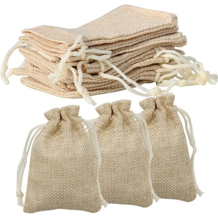 20 Petits Sacs En Jute Avec Cordon – 10 X 14 Cm, Toile De Jute Colorée, Idéal Pour Emballer Bijoux, Café, épices, Cadeaux (5 Couleurs Assorties)