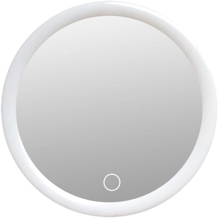 Miroir Maquillage LED 10X Grossissant - Miroir Lumineux Réglable 360° Avec Pied