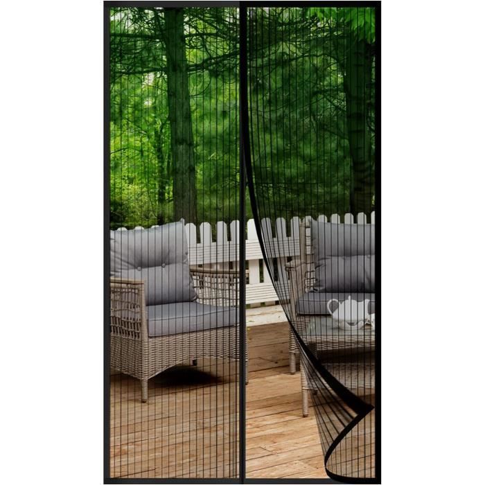 Moustiquaire Porte-fenêtre Aimantée 100x200 Cm - Sans Perçage, Fermeture Automatique, Maille Fine Anti-mouches