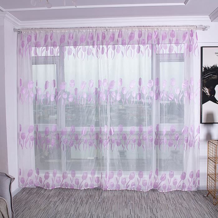 Rideaux Longs GRIS BLEU Et Blanc Cantonnière Nouettes