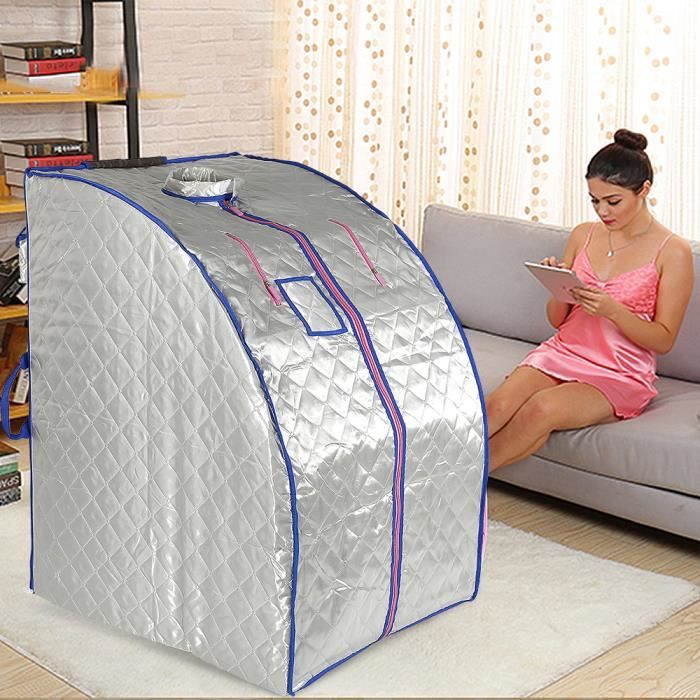 Id/éal pour la D/ésintoxication et la Perte de Poids 70 cm x 80 cm x 98cm Noir Sauna Infrarouge et Portable Spa /à Domicile pour une Personne