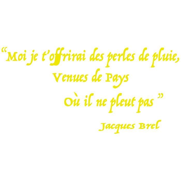 Stickers Citation Jacques Brel Romantismejaune Citron 29 X 60 Cm Cdiscount Maison