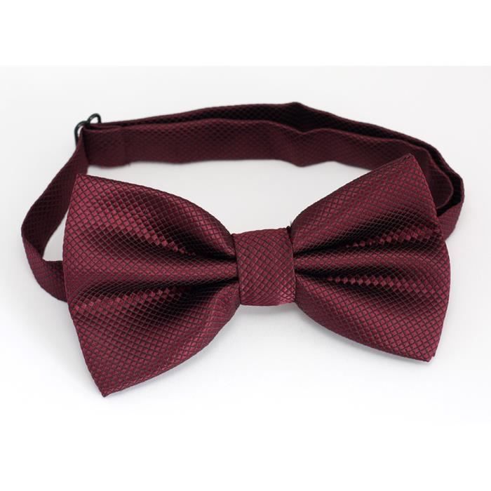 Noeud Papillon Uni Rouge Lie de Vin Homme Lie de Vin - Cdiscount Prêt-à ...
