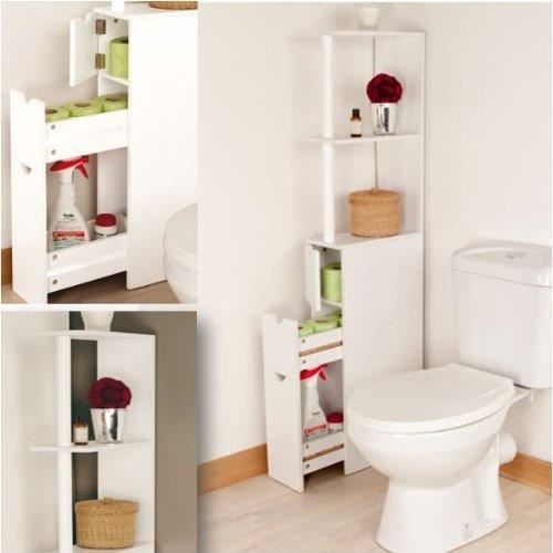 Meuble Wc Etagere Bois Gain De Place Pour Toilettes Achat