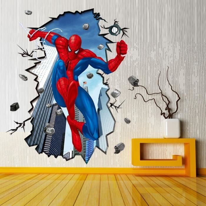 3D mur de Spiderman Autocollant Mural Sticker Cdiscount Maison