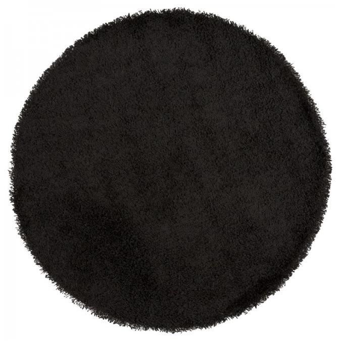 Dom Tapis Shaggy Rond Poils Longs Noir ø 200cm Achat