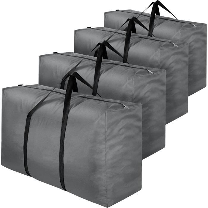 Lot de 4 grands sacs de rangement pour vêtements, tissu Oxford 600D avec  fermeture éclair, boîte de rangement sous le lit avec A135 - Cdiscount  Bricolage