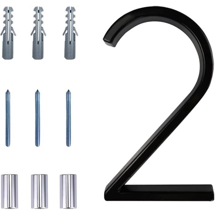 Chiffre 3 Métal Noir Flottant - Numéro De Maison Moderne 6 Pouces, Style MCM