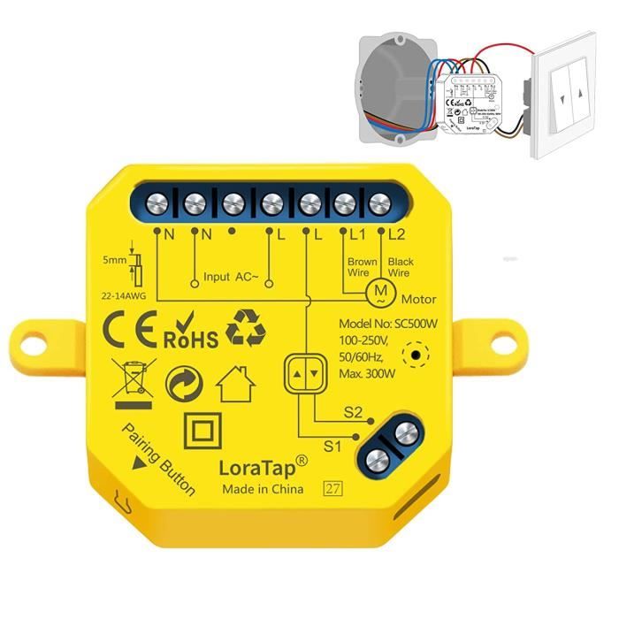 Module Interrupteur Volet Roulant Intelligent EMOS GoSmart ZigBee - Contrôle Par Appli Ou Voix (Alexa, Google) - Pour Double Interrupteur