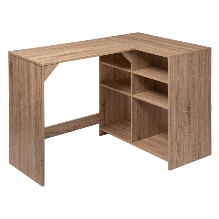 bureau avec rangement 4+2 cases- décor naturel - l 110 x p 69 x h 75 cm